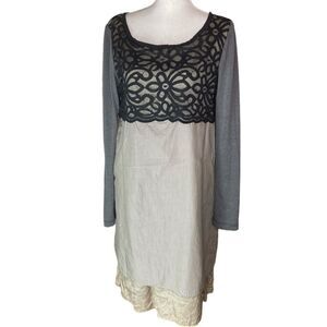 Neesh by D.A.R. Wm’s Sz Med Multi Color Black Overlay Multi Layered Midi Dress